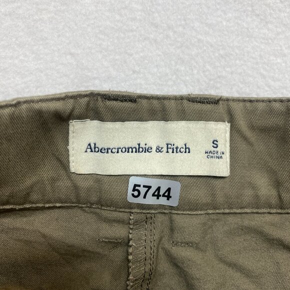 VINTAGE Abercrombie & Fitch Pants Womens S Olive Green Wide Leg Chino Pull - Picture 3 of 10